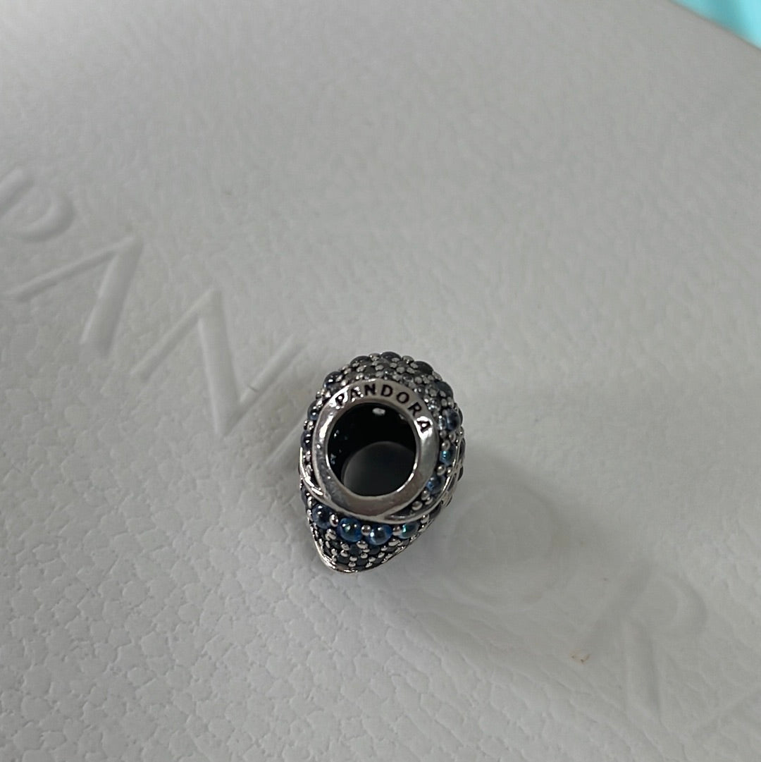 Genuine Pandora Blue and Clear Pave Sparkle Heart