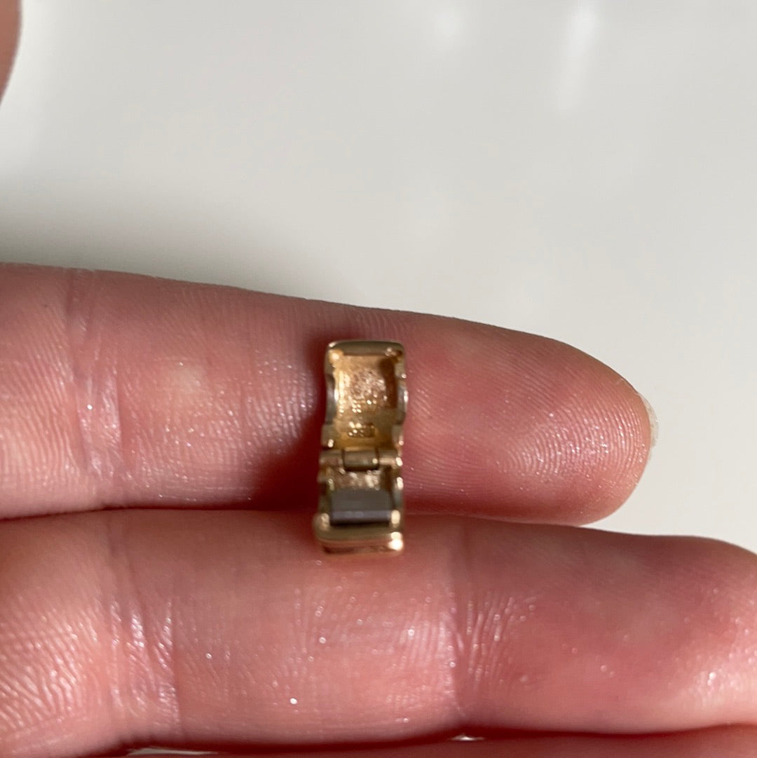 Genuine Pandora Solid 14ct Gold Ribbed Line Clip HTF