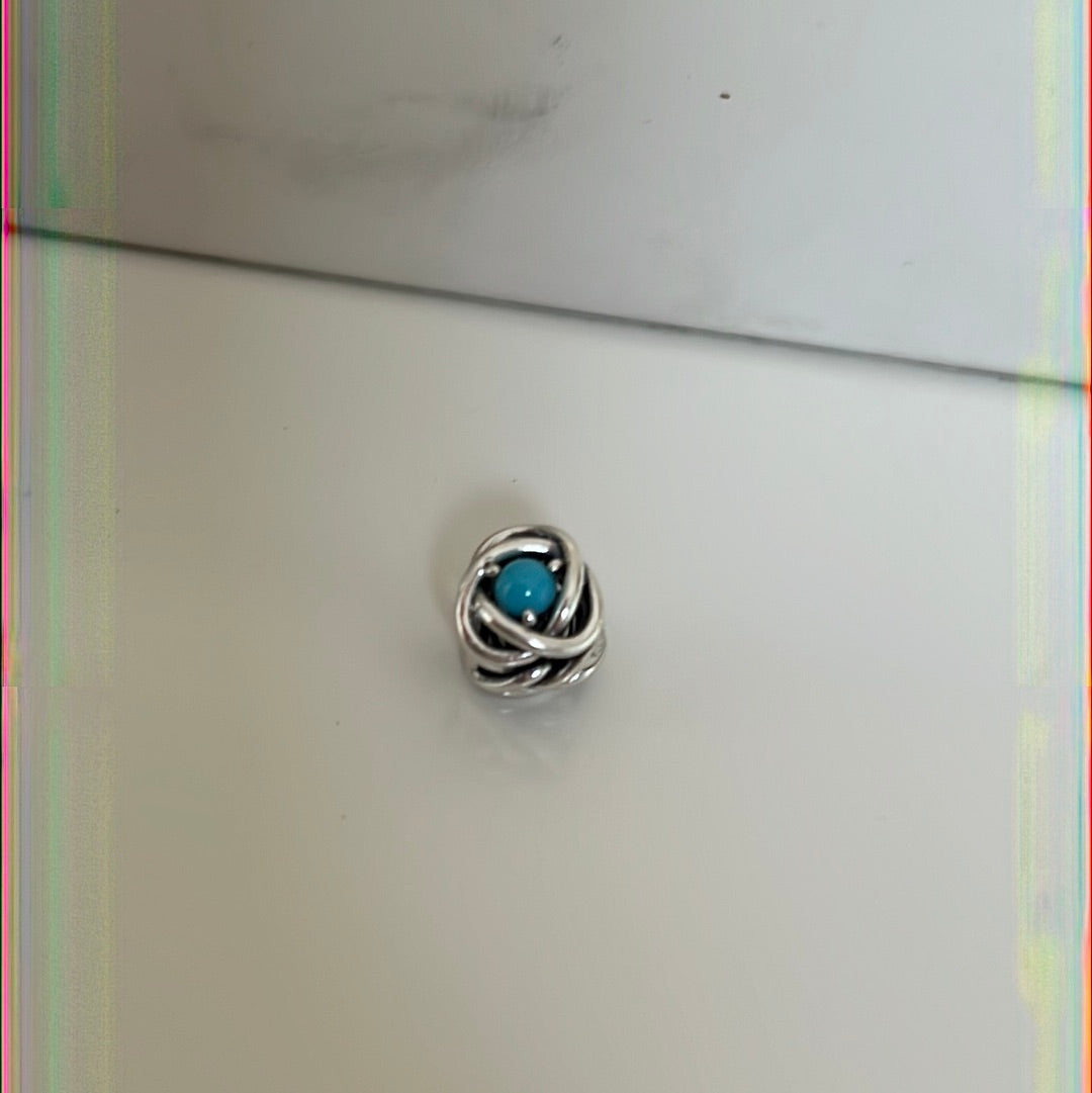 Genuine Pandora Teal Turquoise Birthstone New Style Eternity