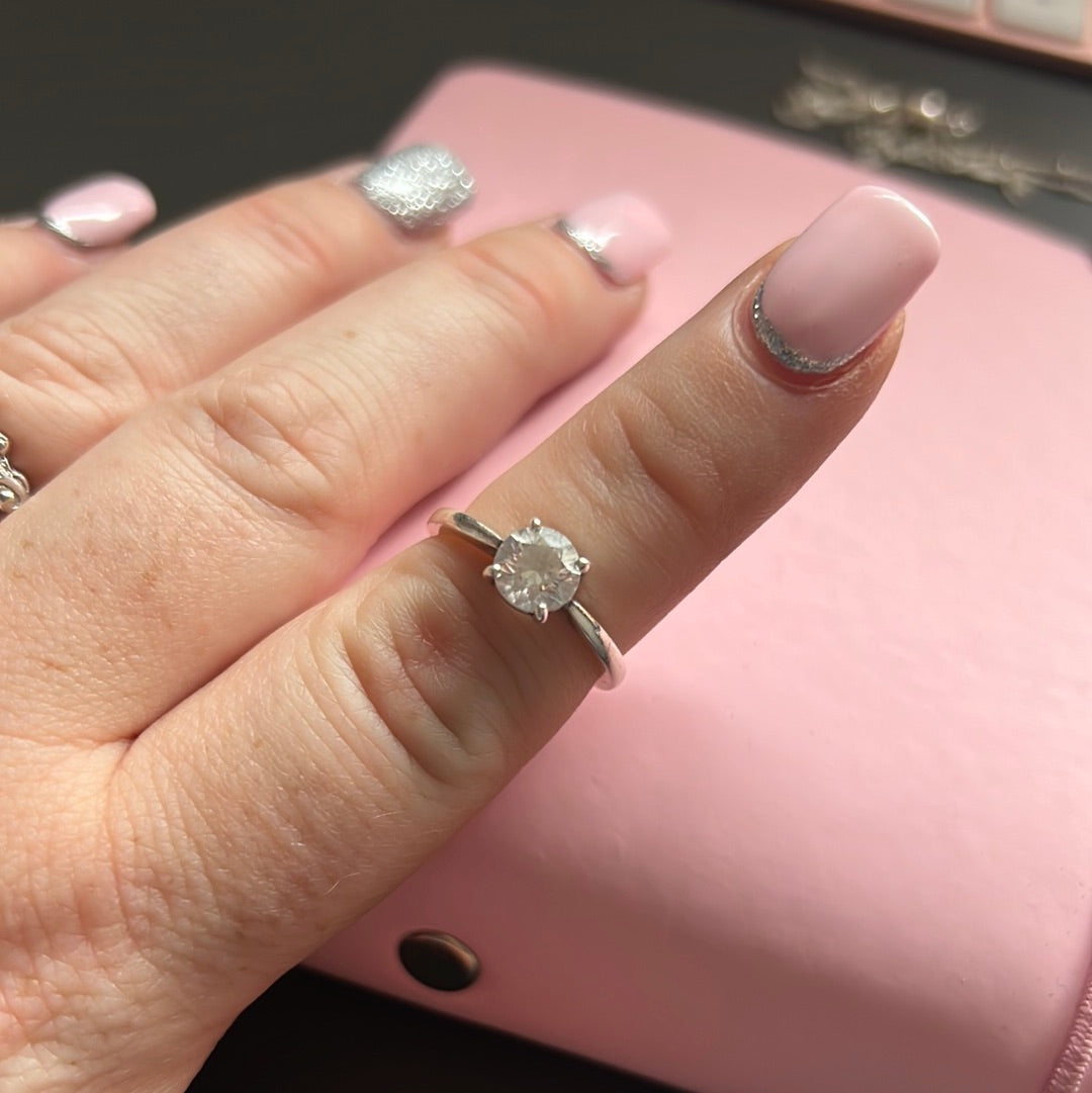 Genuine Pandora Sparkling Solitaire CZ Ring Size 52