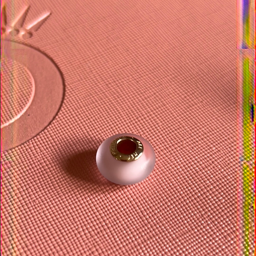 Genuine Pandora Small Matte Pink Murano Charm