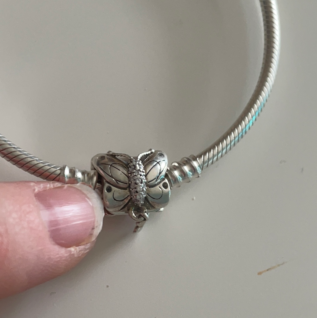 Genuine Pandora 18cm Butterfly Pave Clasp Bracelet.
