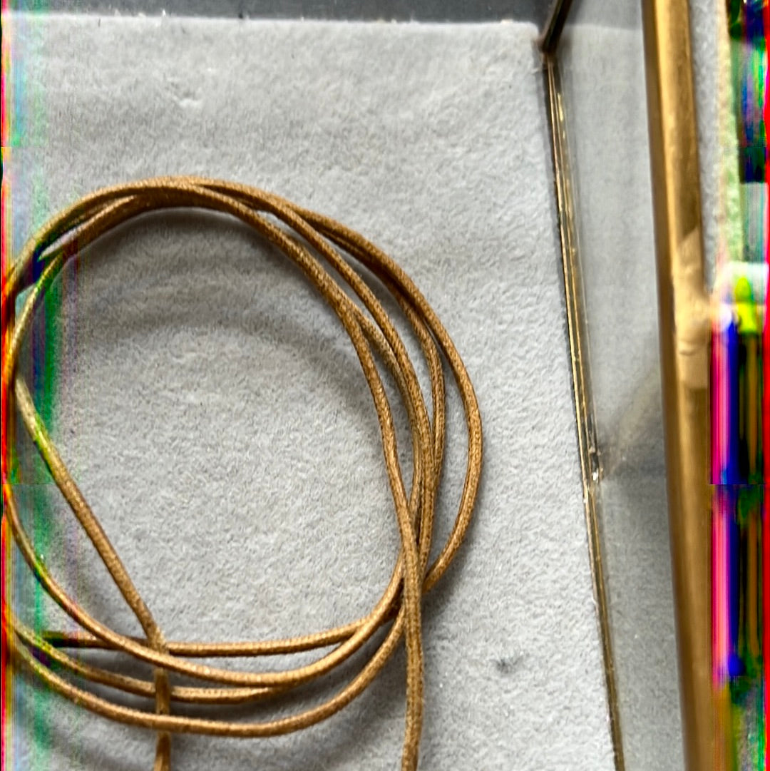 Genuine Pandora Light Tan Leather Lariat String with Solid Gold G585 Ends Rare 90cm