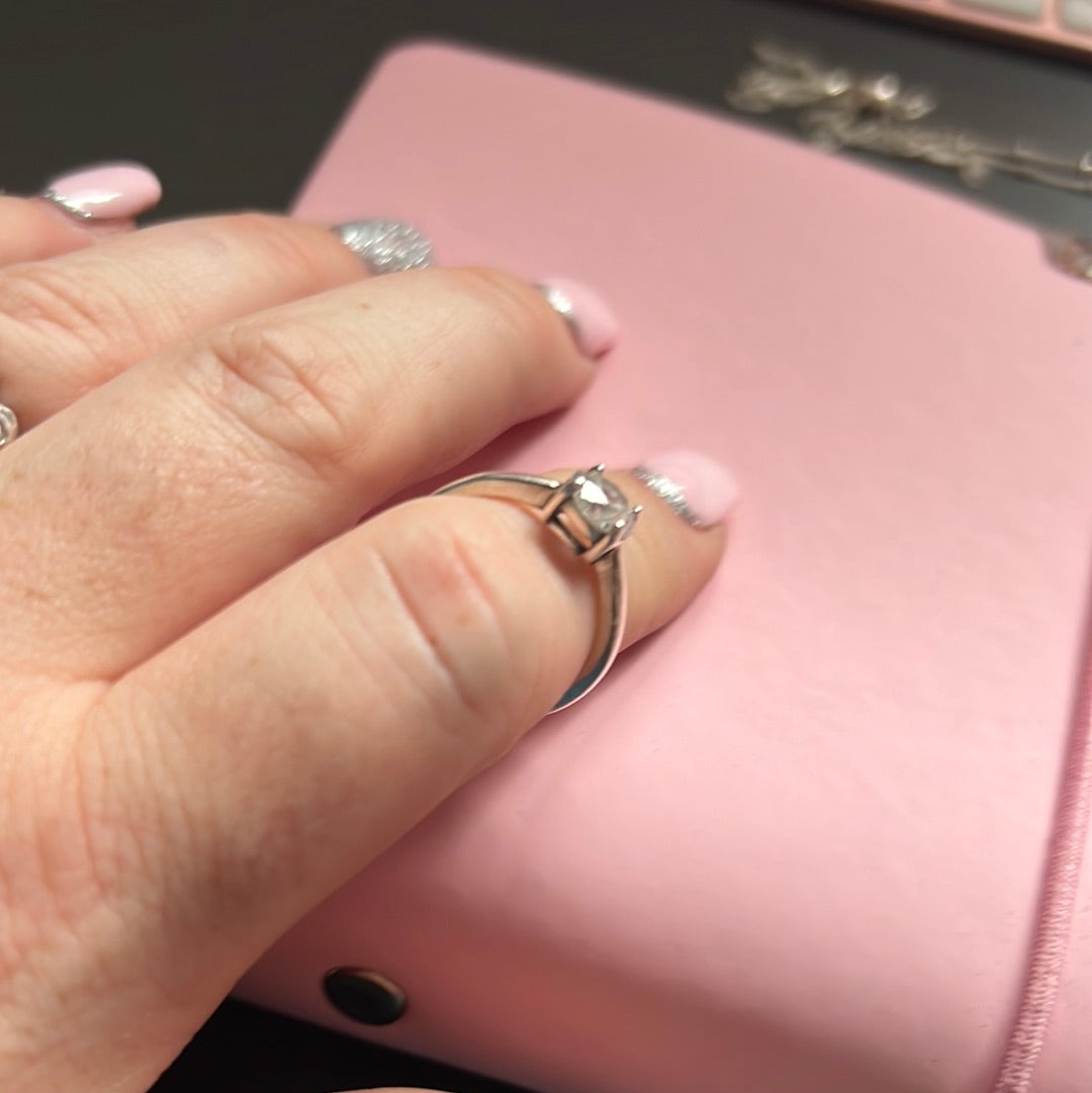 Genuine Pandora Sparkling Solitaire CZ Ring Size 52