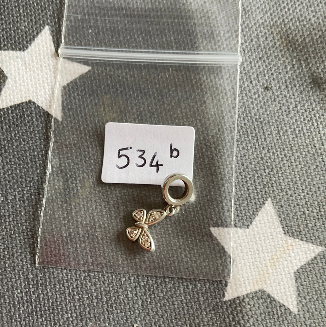 Genuine Chamilia Tiny Sparkle Butterfly Dangle Charm
