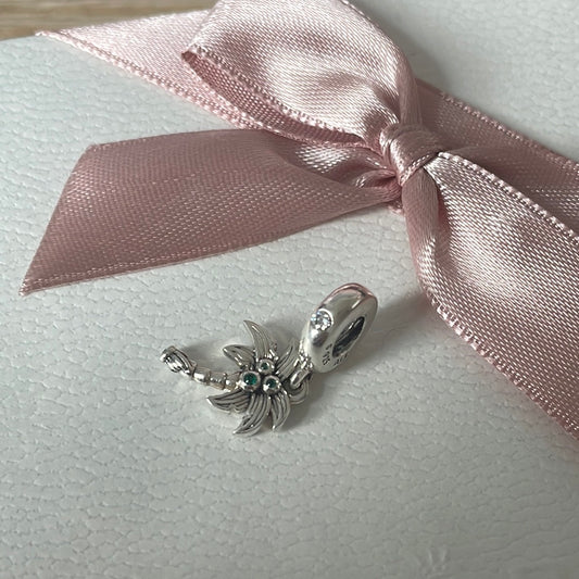 Genuine Pandora New Style Pave Palm Tree Pave Dangle Charm
