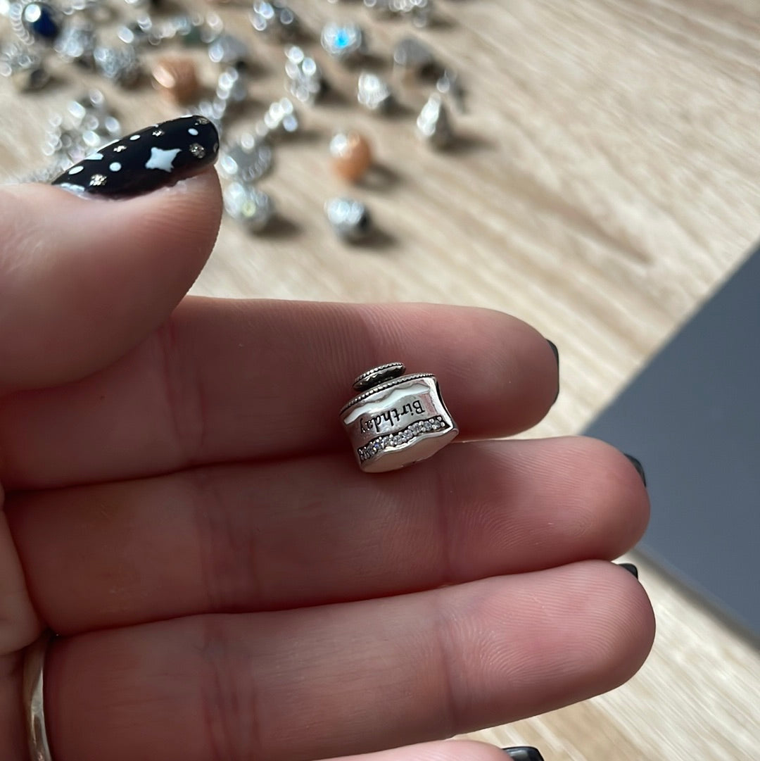 Genuine Pandora Pink Enamel Birthday Cake Charm
