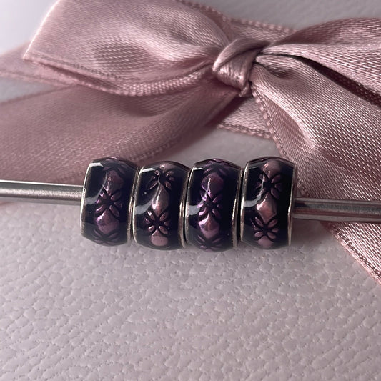 Genuine Pandora Beautiful Dew Drop Purple Enamel Spacer