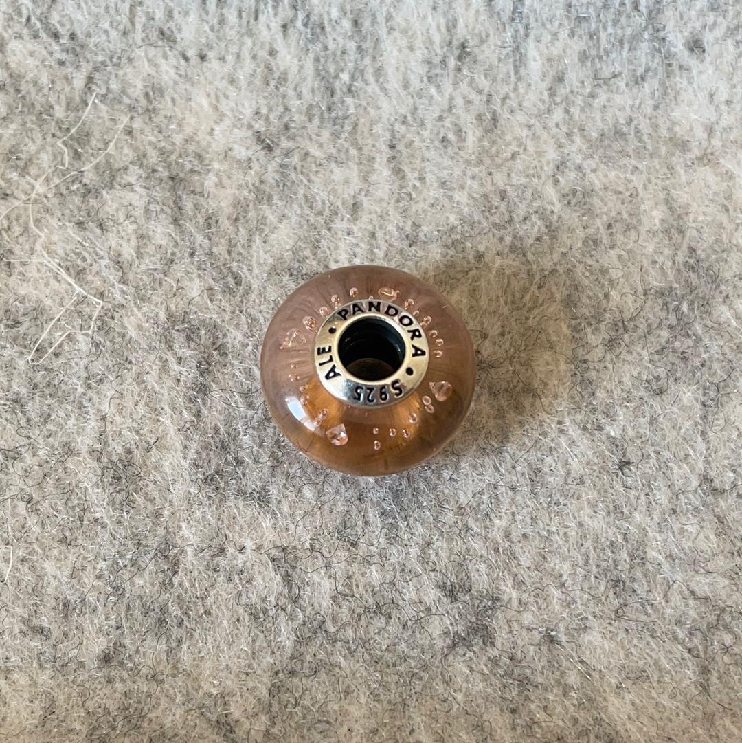 Genuine Pandora Golden Pinky Glass Murano Charm