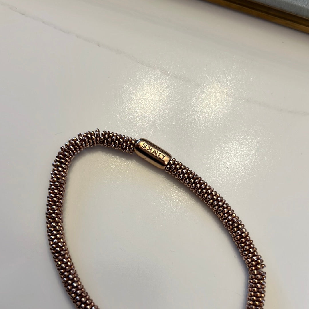 Genuine Links of London Rose Gold Effervescent Star Bracelet 18cm BN
