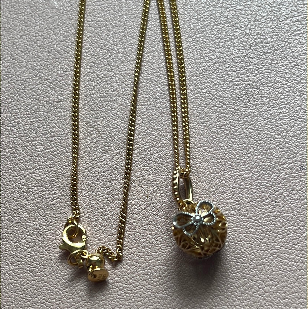 Genuine Pandora Shine Gold Butterfly Open Necklace 60cm Shine Chain