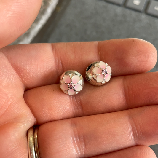 Genuine Pandora Pink Magnolia Flower Bloom Clip