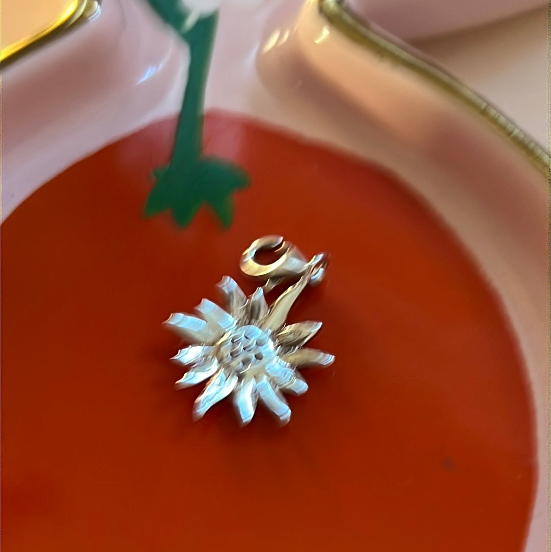 Genuine Thomas Sabo Sterling Silver Dangle Clip Pave Sunflower Charm