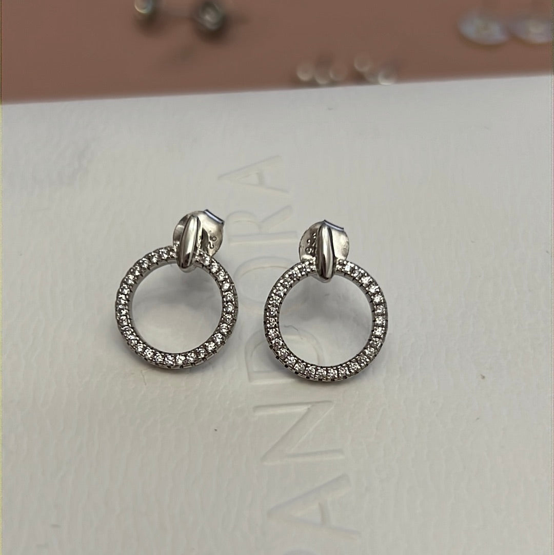 Genuine Thomas Sabo Sterling Silver Large Pave Circle Earrings