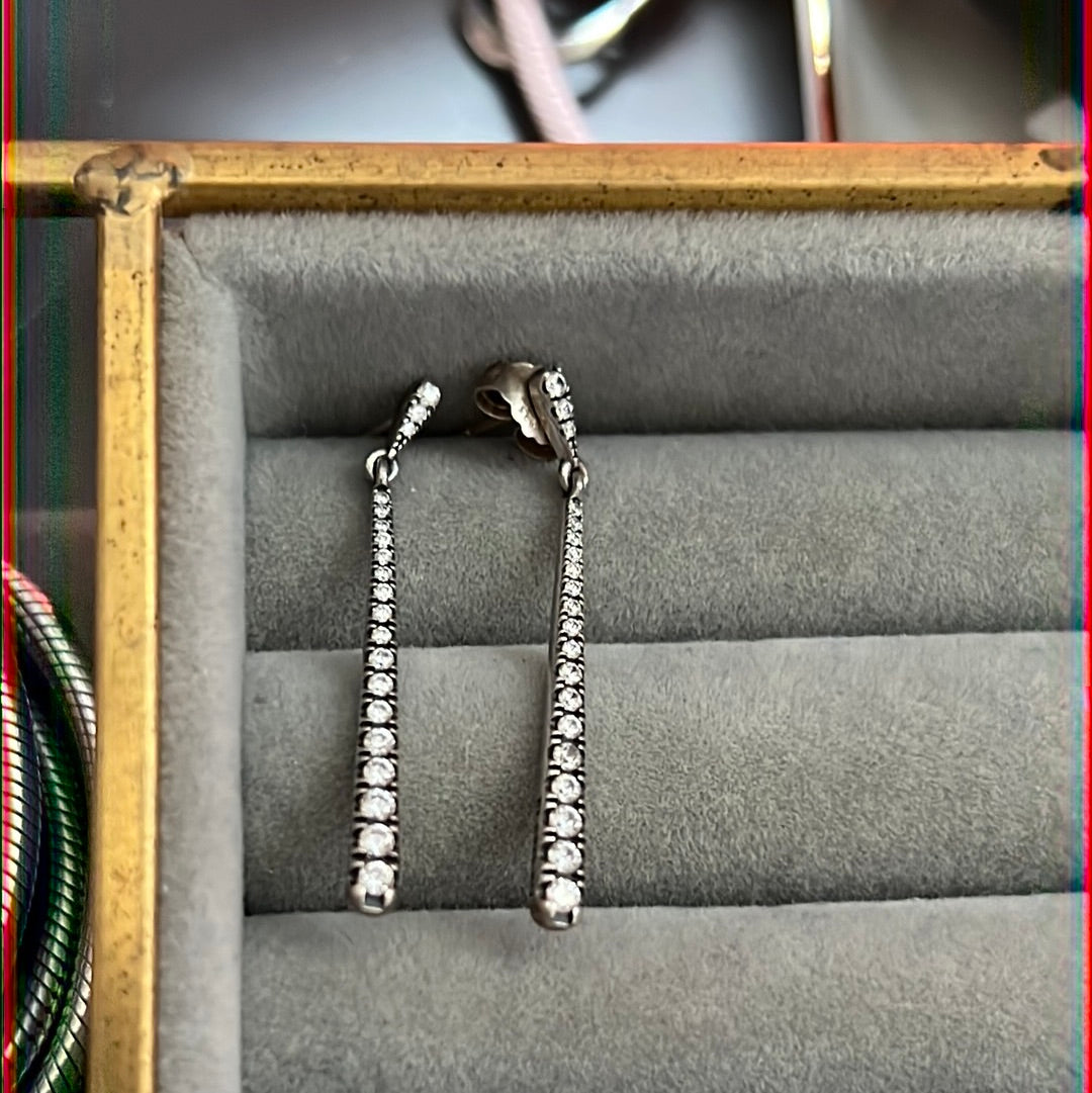 Genuine Pandora Pave Shooting Stars Dangle Earrings