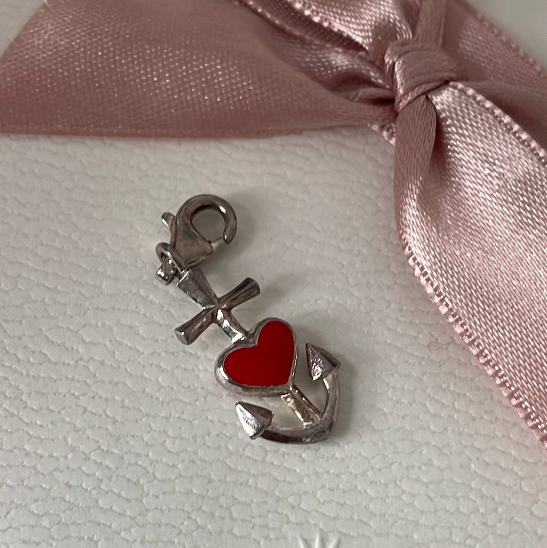Thomas Sabo Enamel Heart Anchor Clip Charm