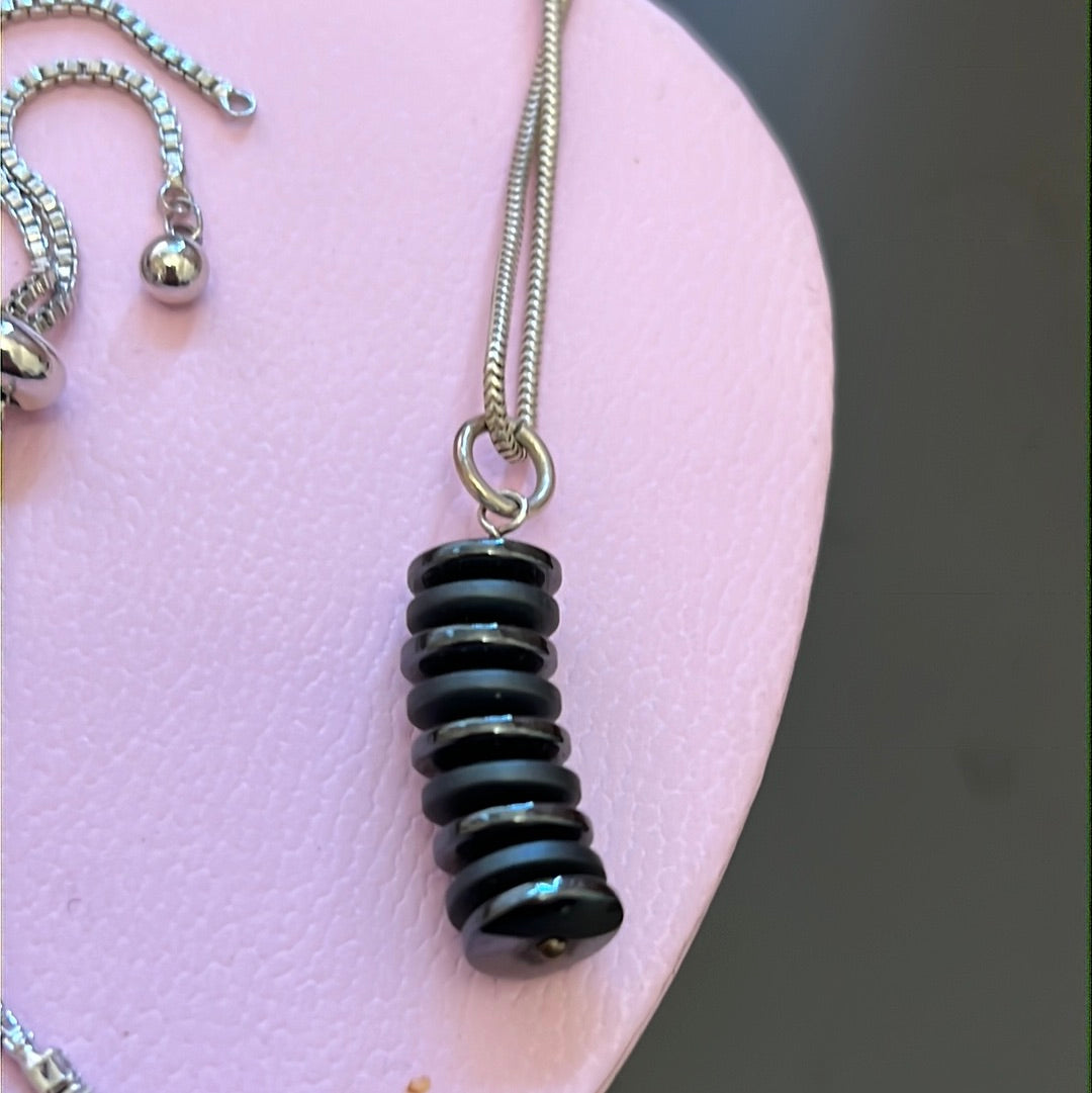 Sterling Silver Chain 40cm With Hematite Gemstones