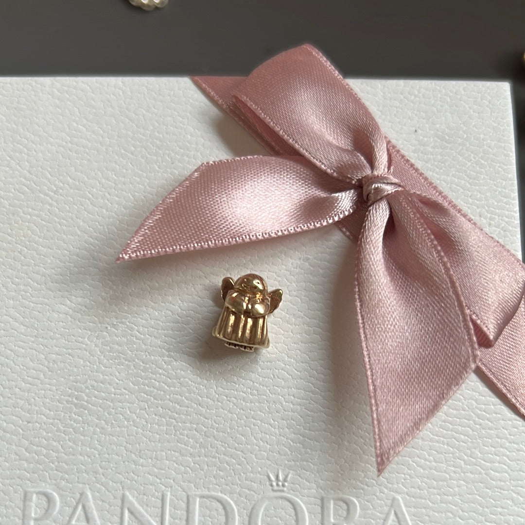 Genuine Pandora Solid G585 Gold Angel Charm