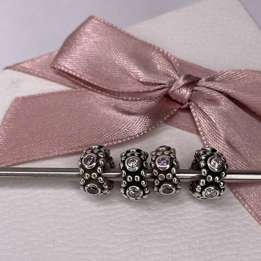 Genuine Pandora Her Majesty's Stone Spacer CZ Pave Spacer 2 Varieties
