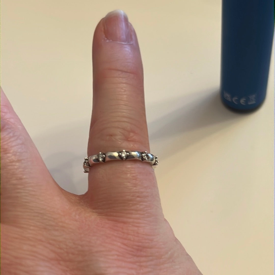 Genuine Pandora Ring Small CZ Pillow Size 56 Ring