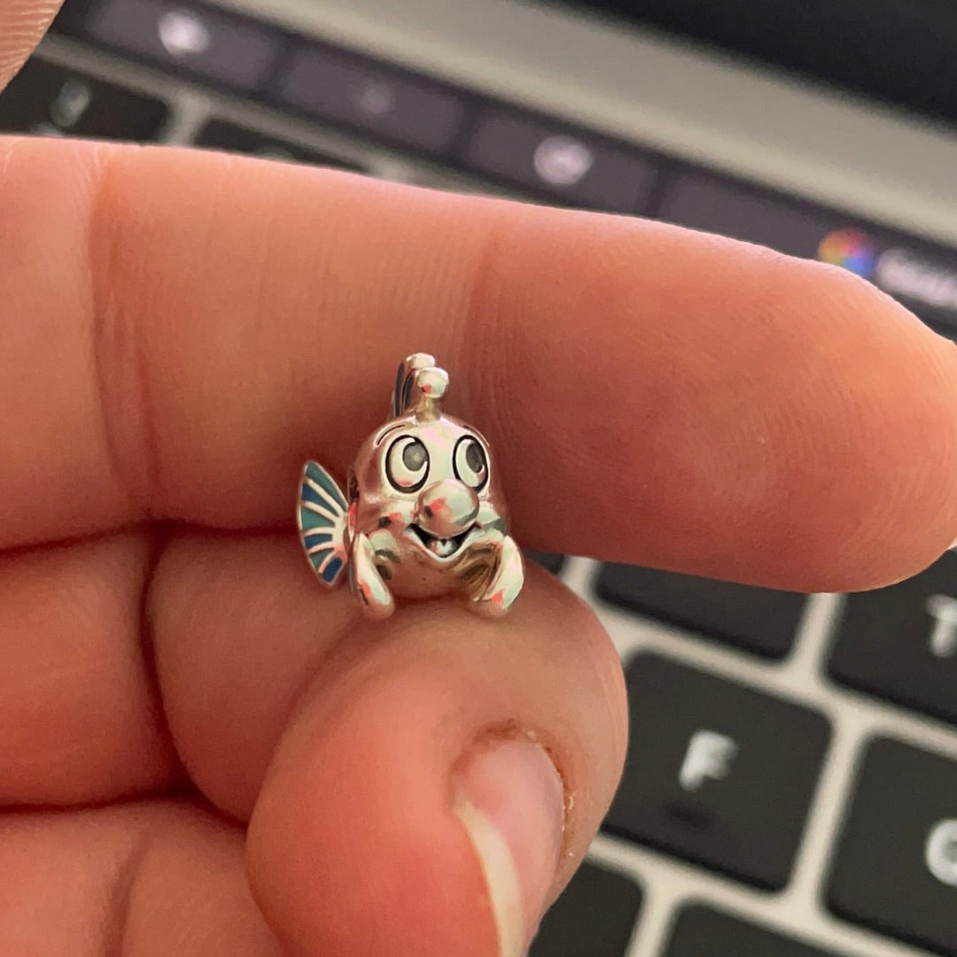 Genuine Pandora Little Mermaid Flounder Fish Enamel Charm