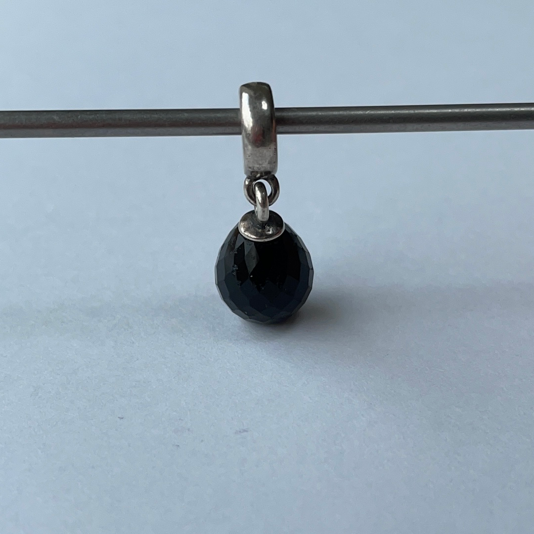 Genuine Pandora Black Faceted Murano Dangle Charm
