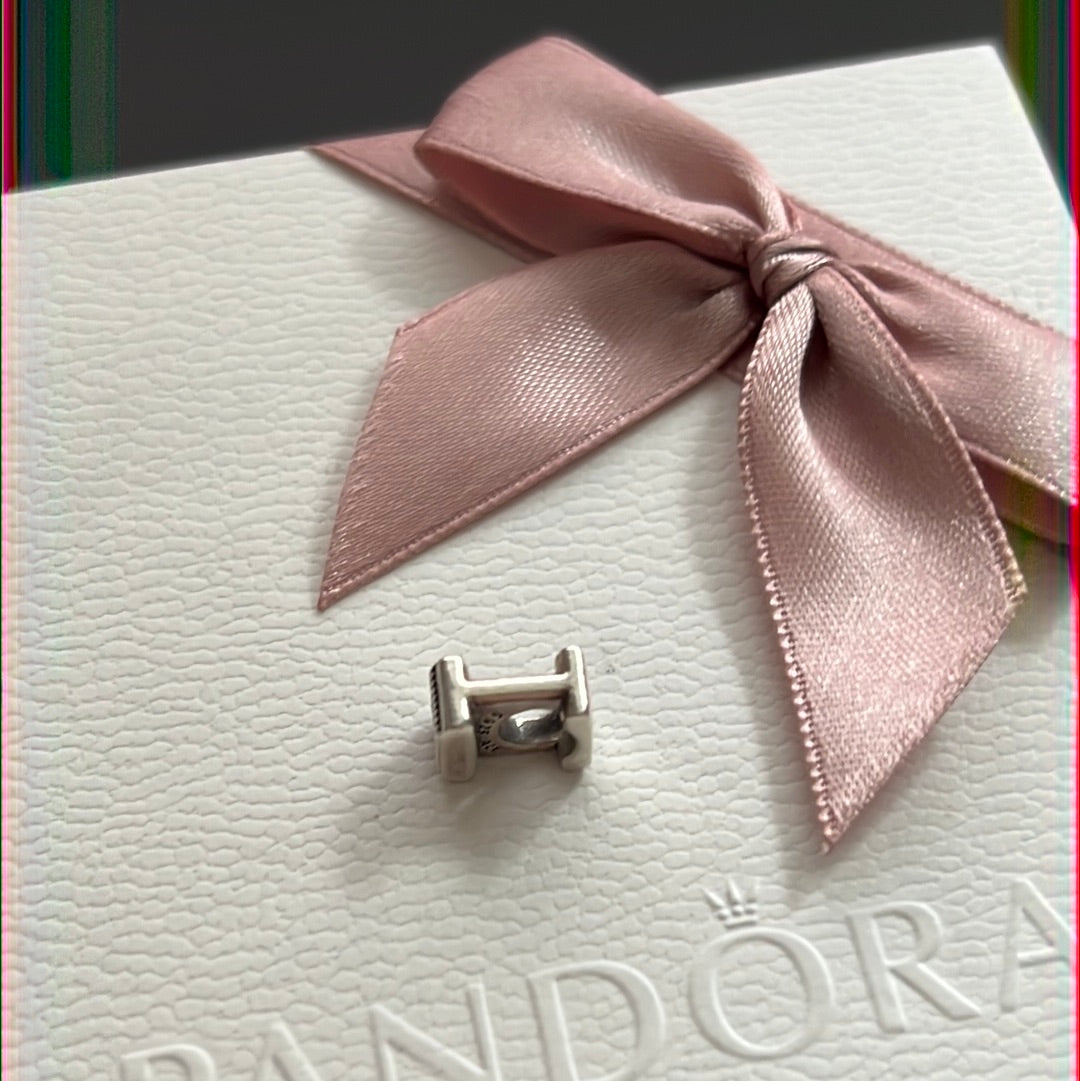 Genuine Pandora Letter I Charm With Hearts