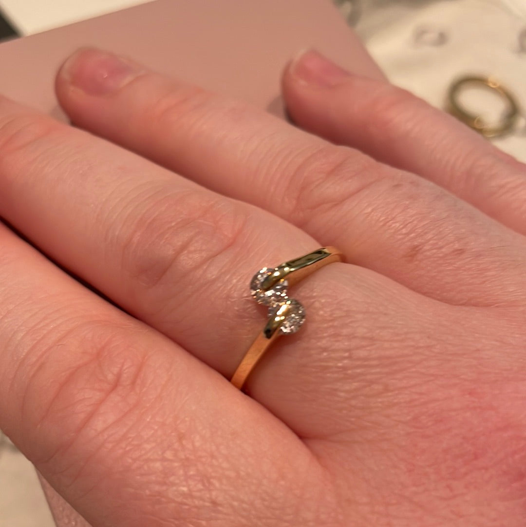 Unbranded Sterling Silver Gold Plated Stone Ring Size 58