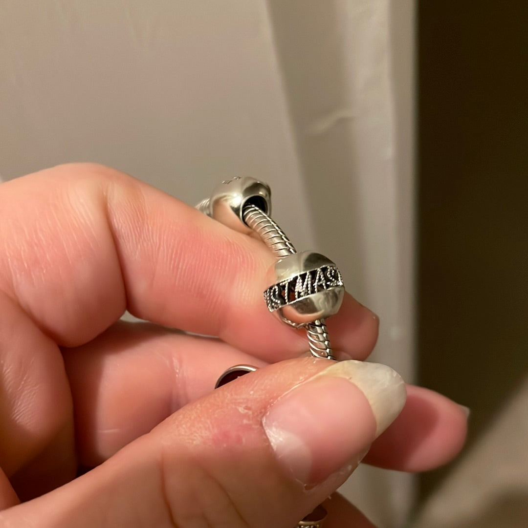 Genuine Pandora Christmas Openwork Merry Christmas Charm