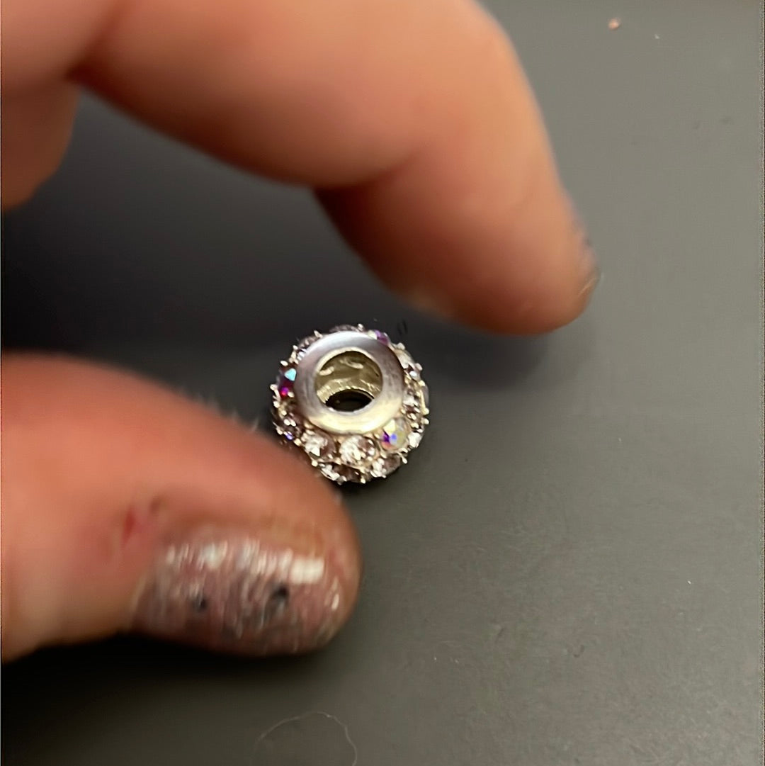 Genuine Chamilia Clear Pave CZ Crystal Ball Charm