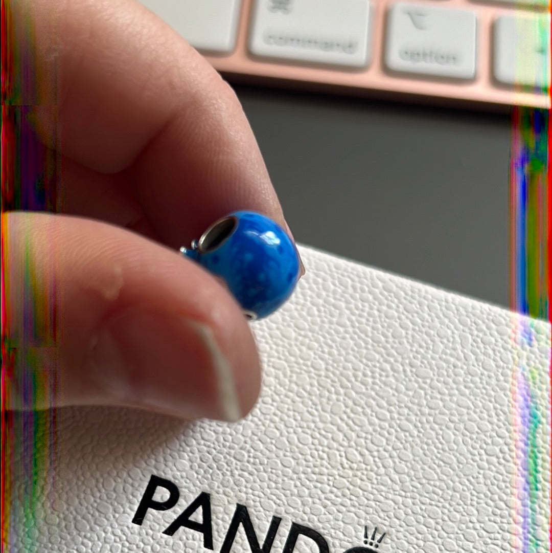 Genuine Pandora New Summer  Enamel Ocean Bubbles and Waves Octopus Charm