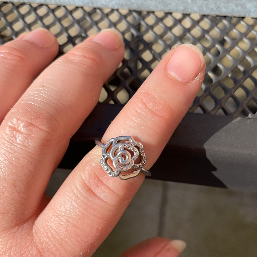 Genuine Pandora Rose Pave Ring Size 54