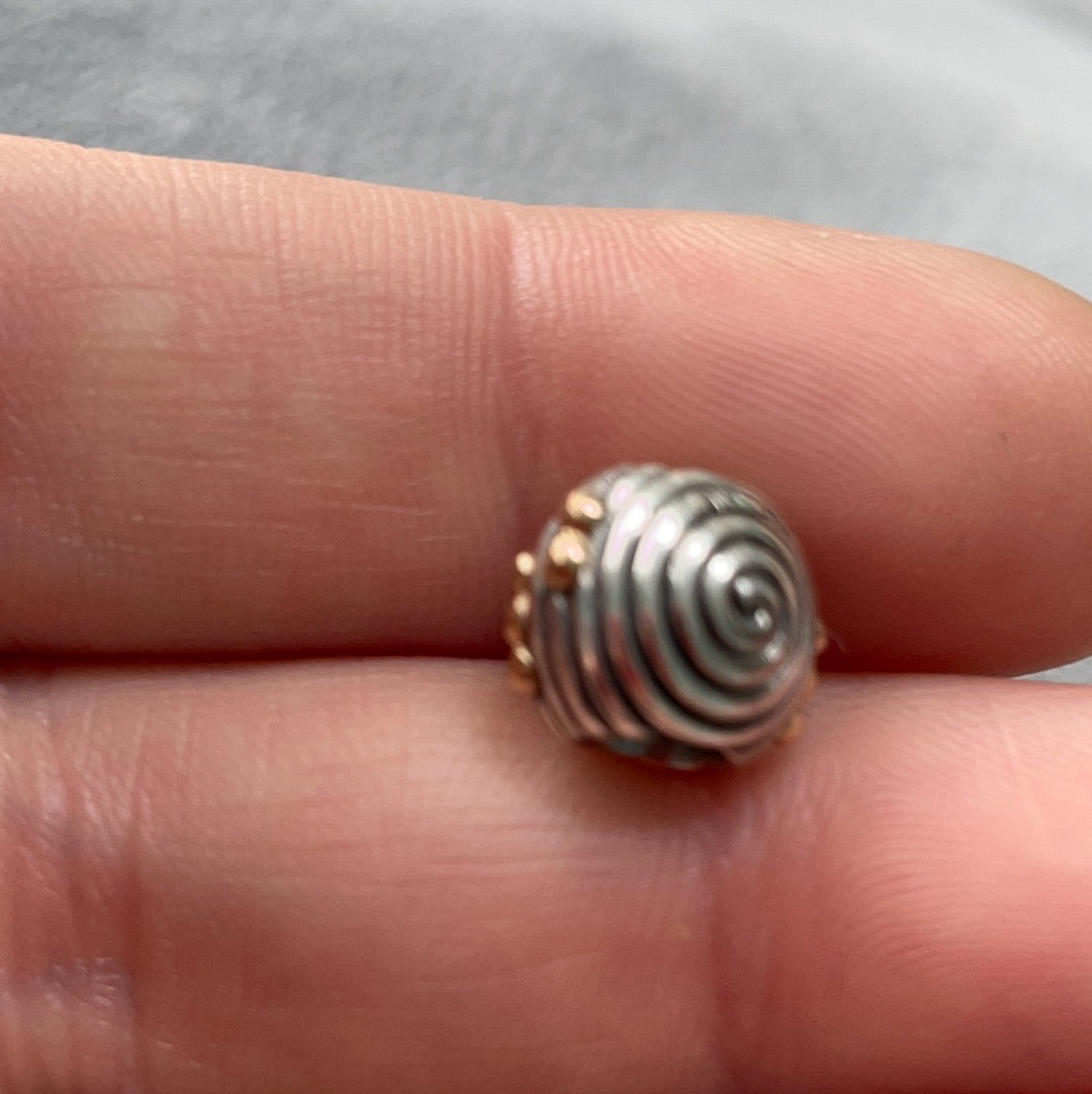 Genuine Pandora Two Tone Line and Dot Ebb and Flow HTF  Charm