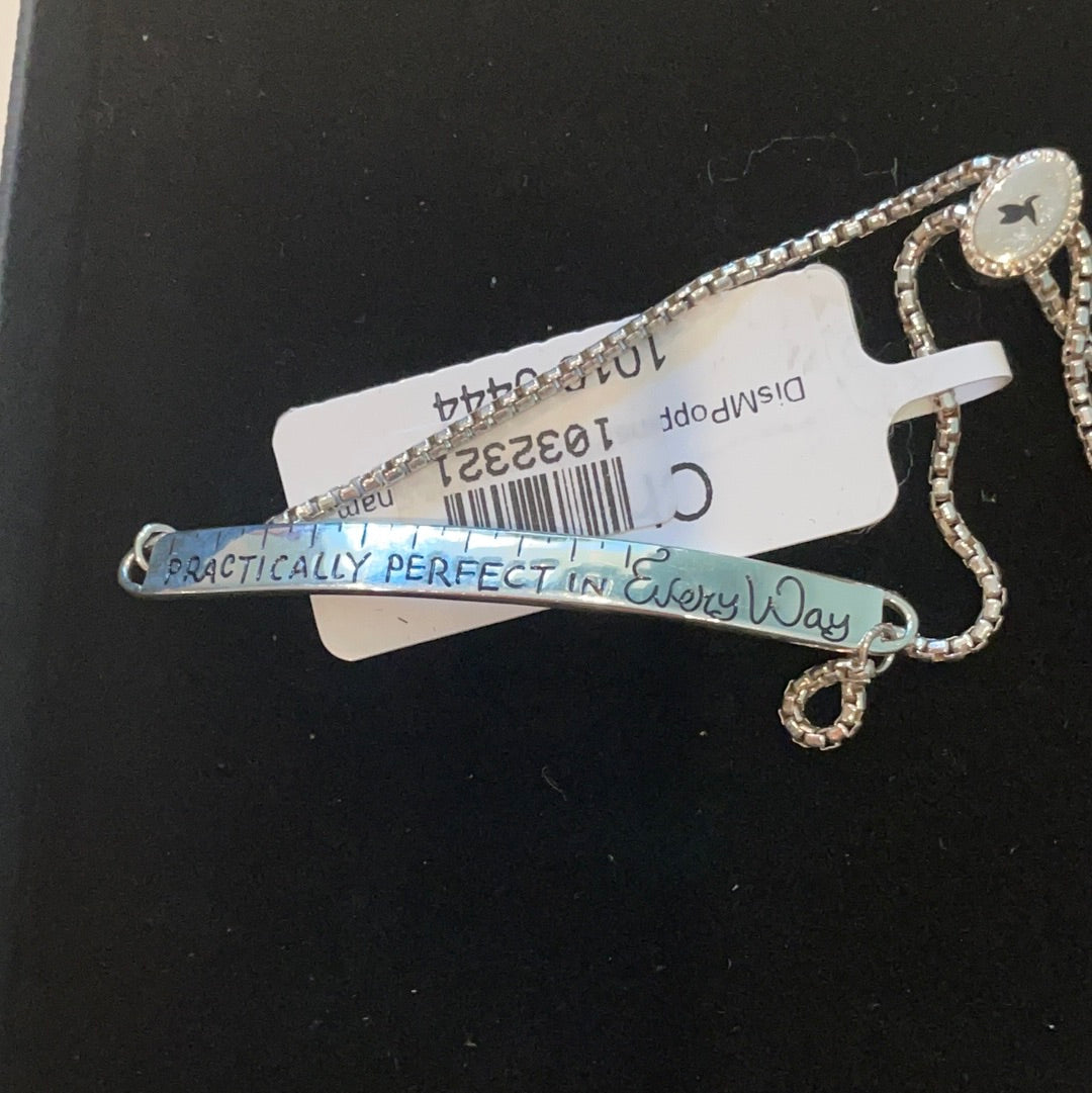 Genuine Chamilia Brand New in Box Disney Mary Poppins 'Practically Perfect in everyway' Tape Measure Tennis Bracelet