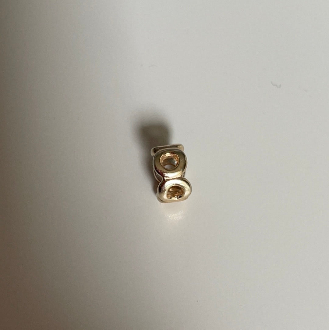 Genuine Pandora Solid 14ct Gold Circle Link Openwork Spacer Charm HTF