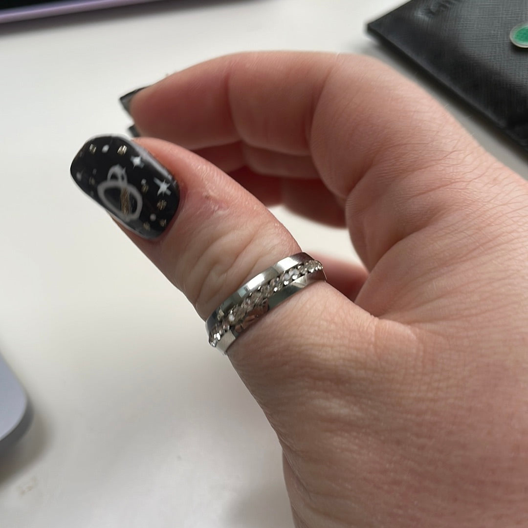 Silver Eternity Band CZ Ring Size 60