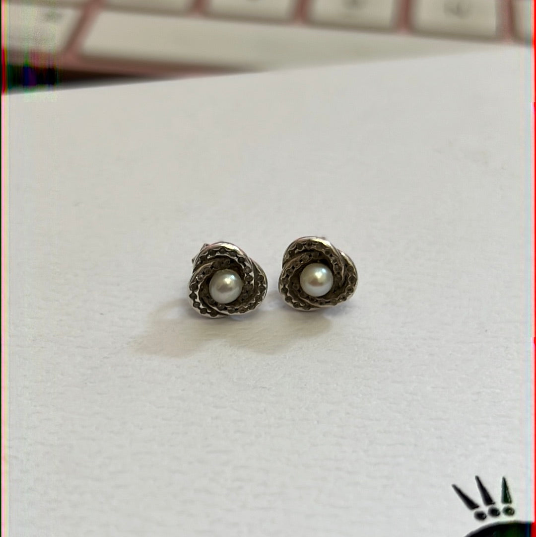 Genuine Pandora Shimmering Pave Pearl Earrings