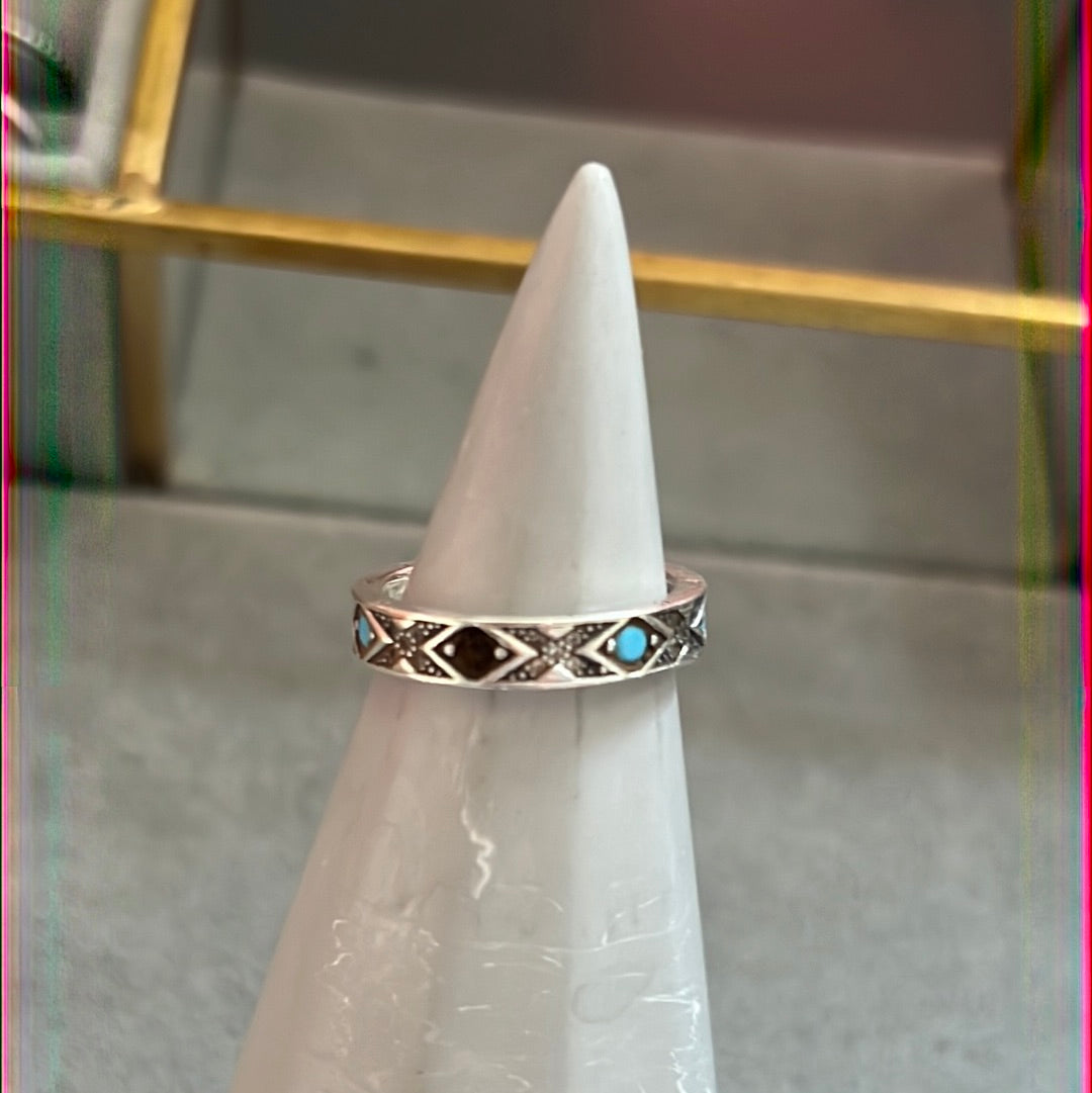Genuine Thomas Sabo Asian Ornaments Turquoise Ring Size 52