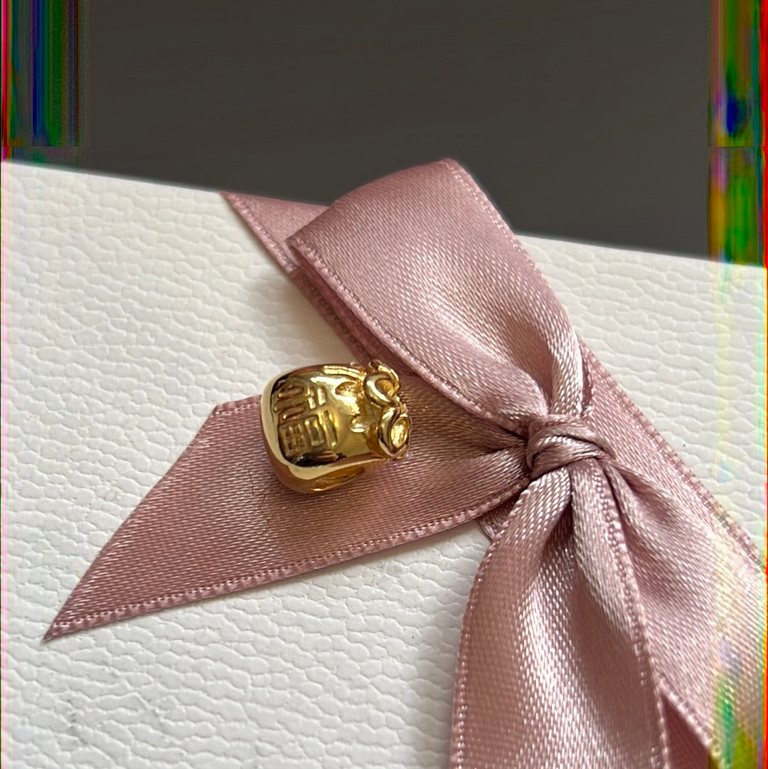 Genuine Pandora Solid 14ct Gold Money Bag Hong Bao RARE Charm HTF