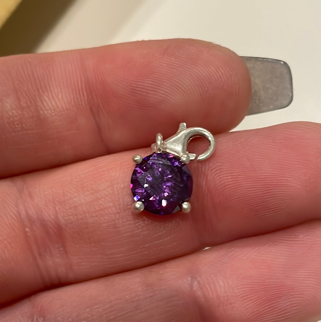 Genuine Thomas Sabo Sterling Silver Dangle Real Gemstone Amethyst Charm