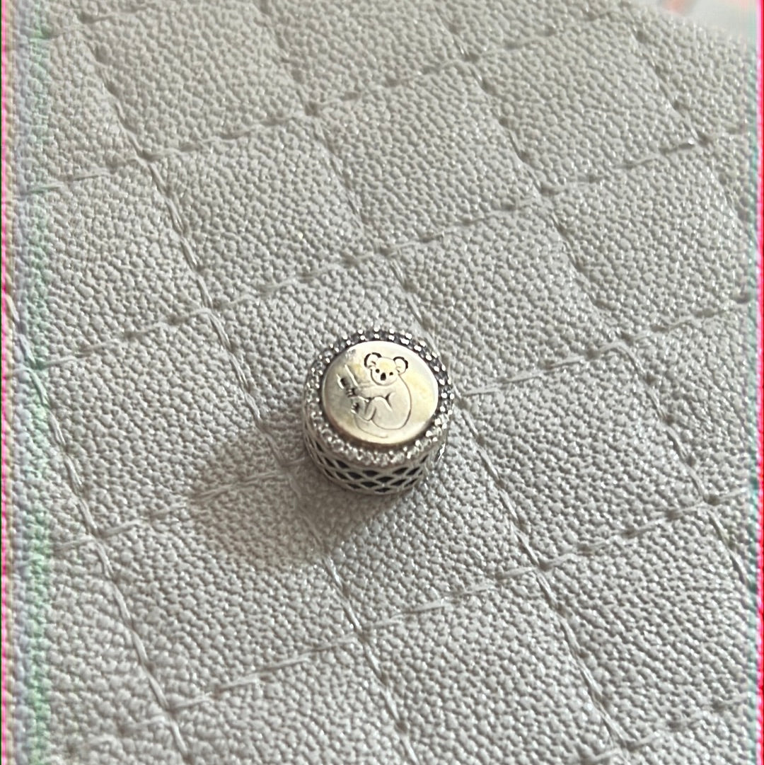 Genuine Pandora Pave Koala Australia RARE NZ New Zealand Travel Charm