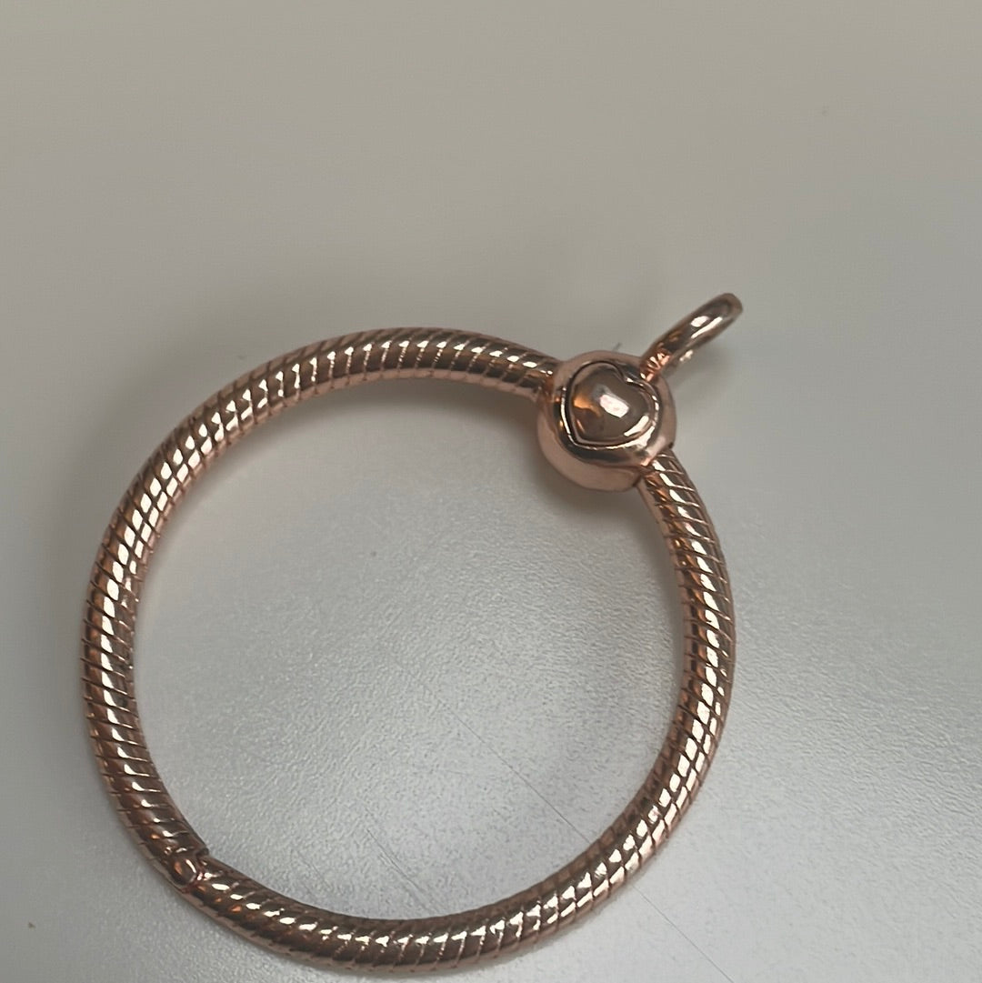 Genuine Pandora Rose Gold Small Ring Pendant Necklace Charm