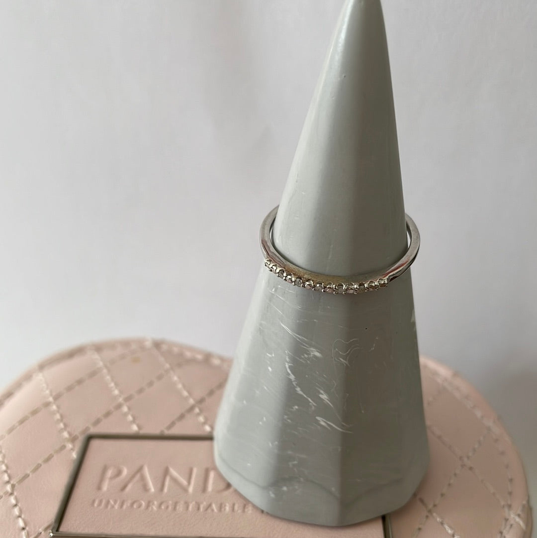 Sterling Silver Pave Line Sparkle Ring Various Sizes