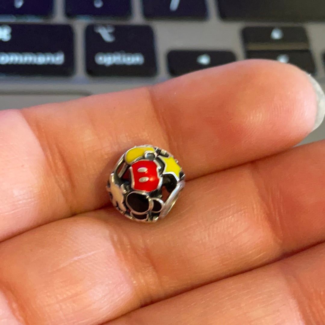 Genuine Pandora Disney Parks Exclusive Enamel Mickey Mania Openwork Charm