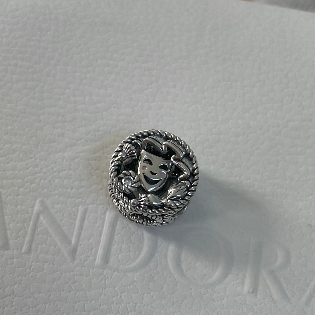 Genuine Pandora Theatre Mask Comedy and Tragedy Charm
