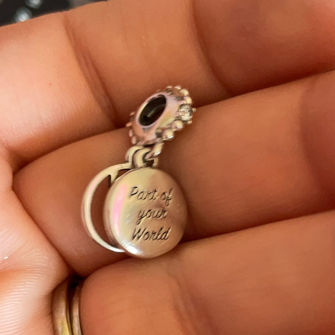 Genuine Pandora Little Mermaid Green Enamel 'Part of your world' Dangle Charm