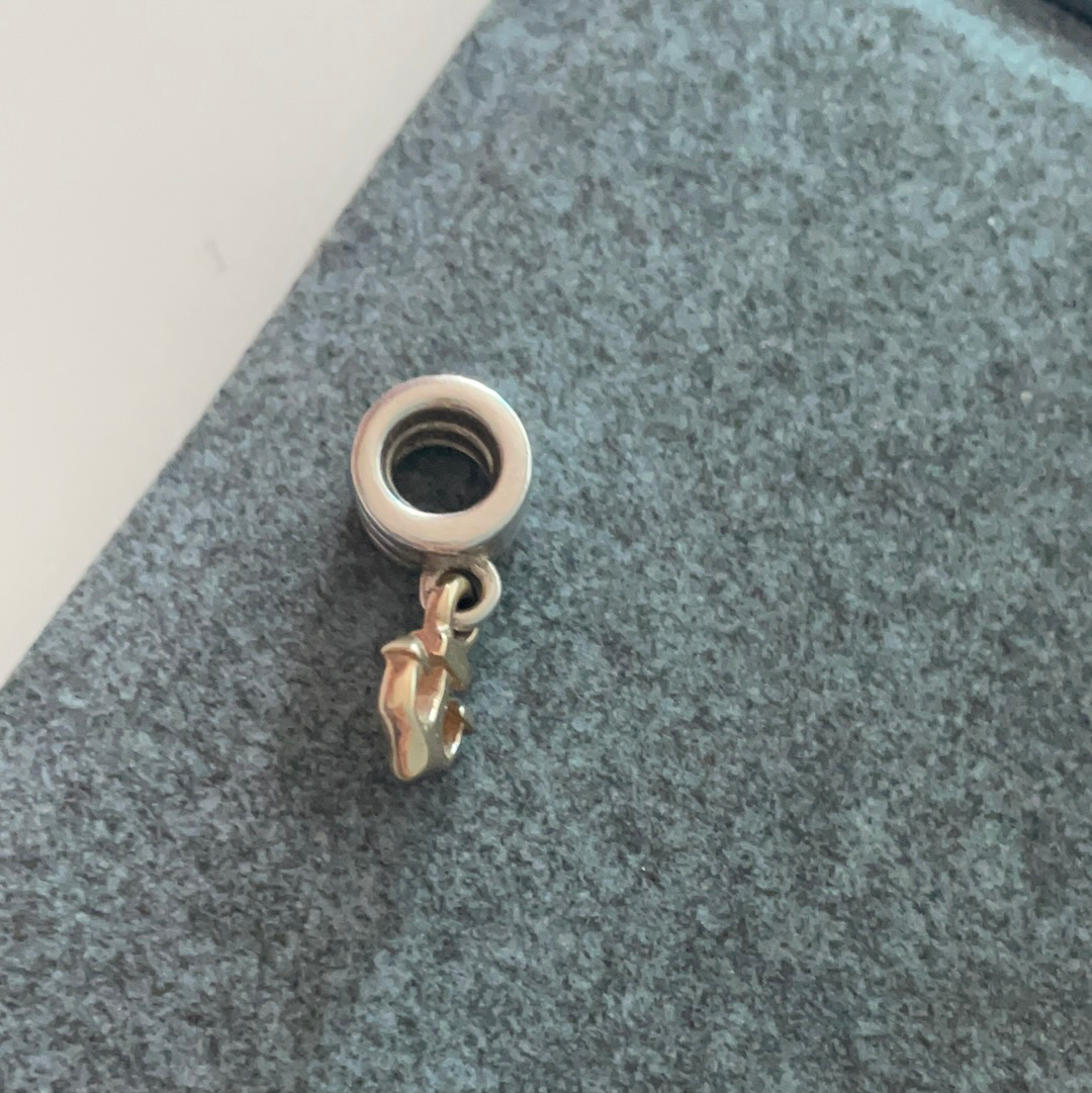 Genuine Pandora Two Tone Gold Anchor Dangle Charm