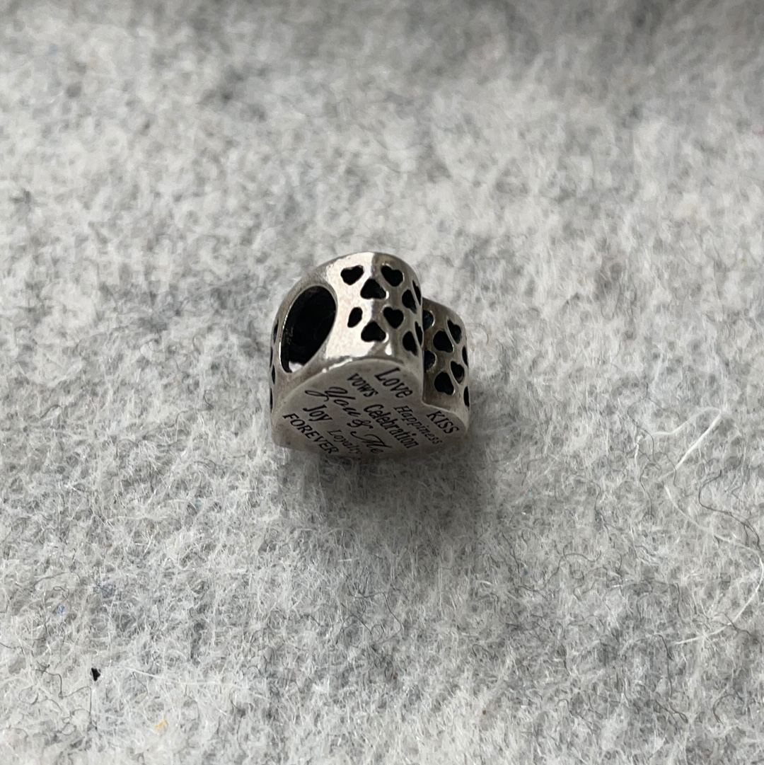 Genuine Pandora Wedding Words Love Heart Gift Bride and Groom Heart