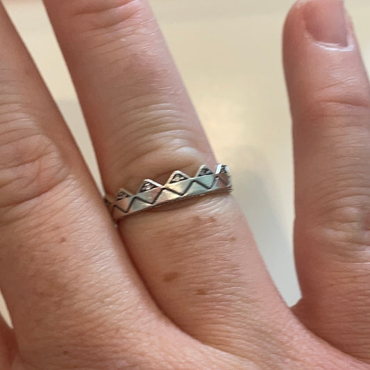 Genuine Pandora Sparkle Crown Princess Edgy Ring Size 50