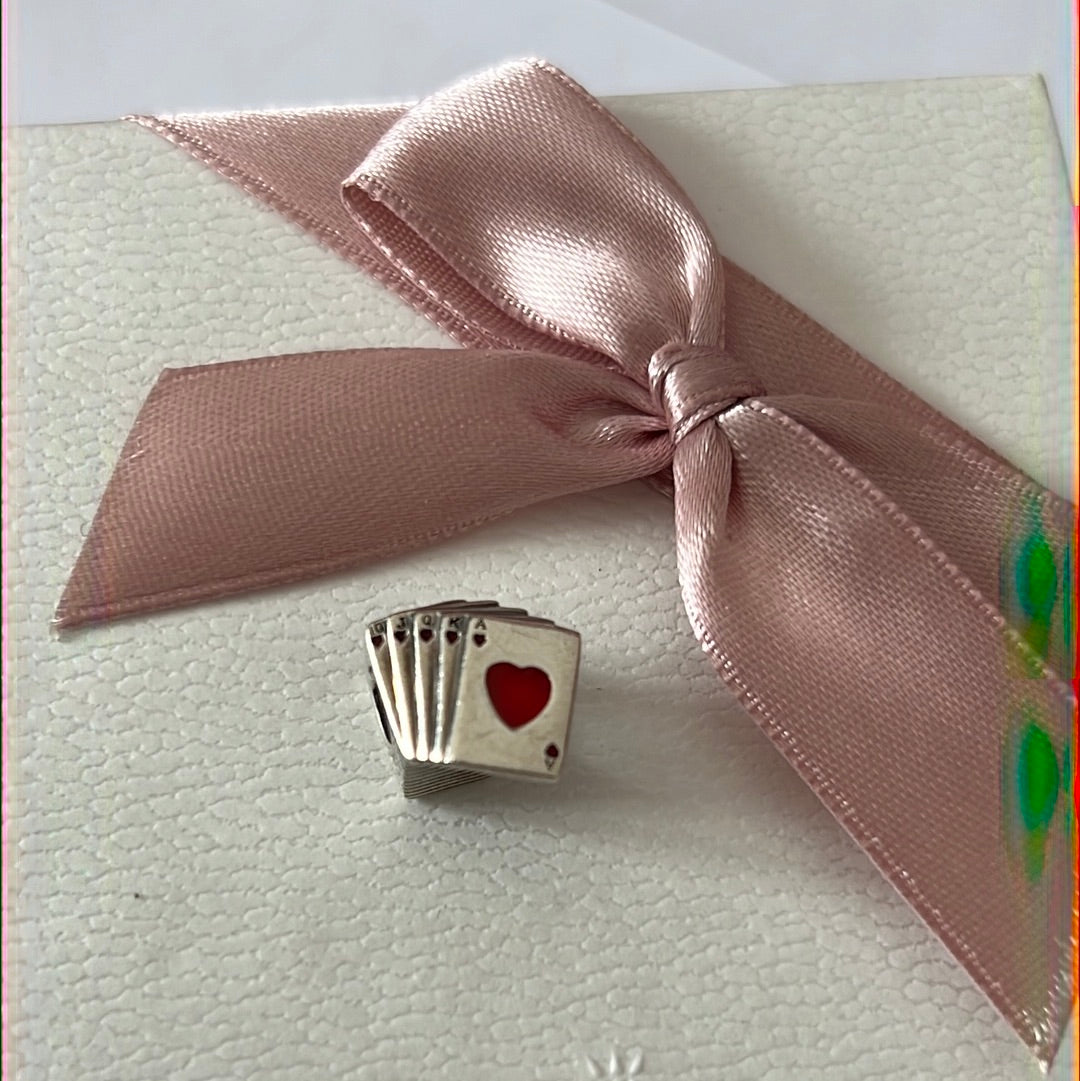 Genuine Pandora Enamel Playing Cards Las Vegas Charm Retired